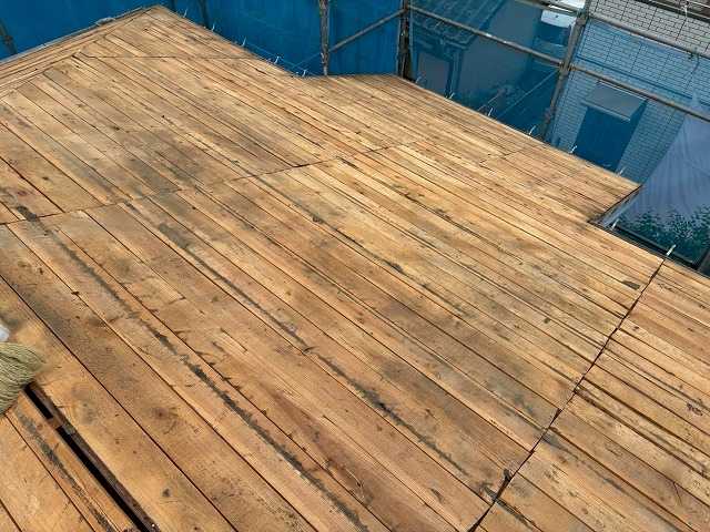 撤去後の屋根下地全体